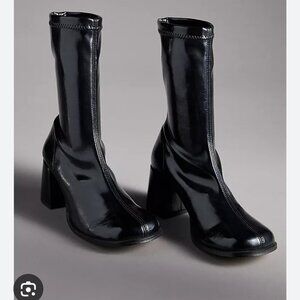 Angel Alarcon Black Leather Ankle Boots Women EU 40 US 9 Block Heel Round Toe